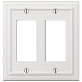 Amertac Amertac 94RRW 4.93 x 4.75 in. 2 Rocker White Cast Continental Wall Plate 94RRW